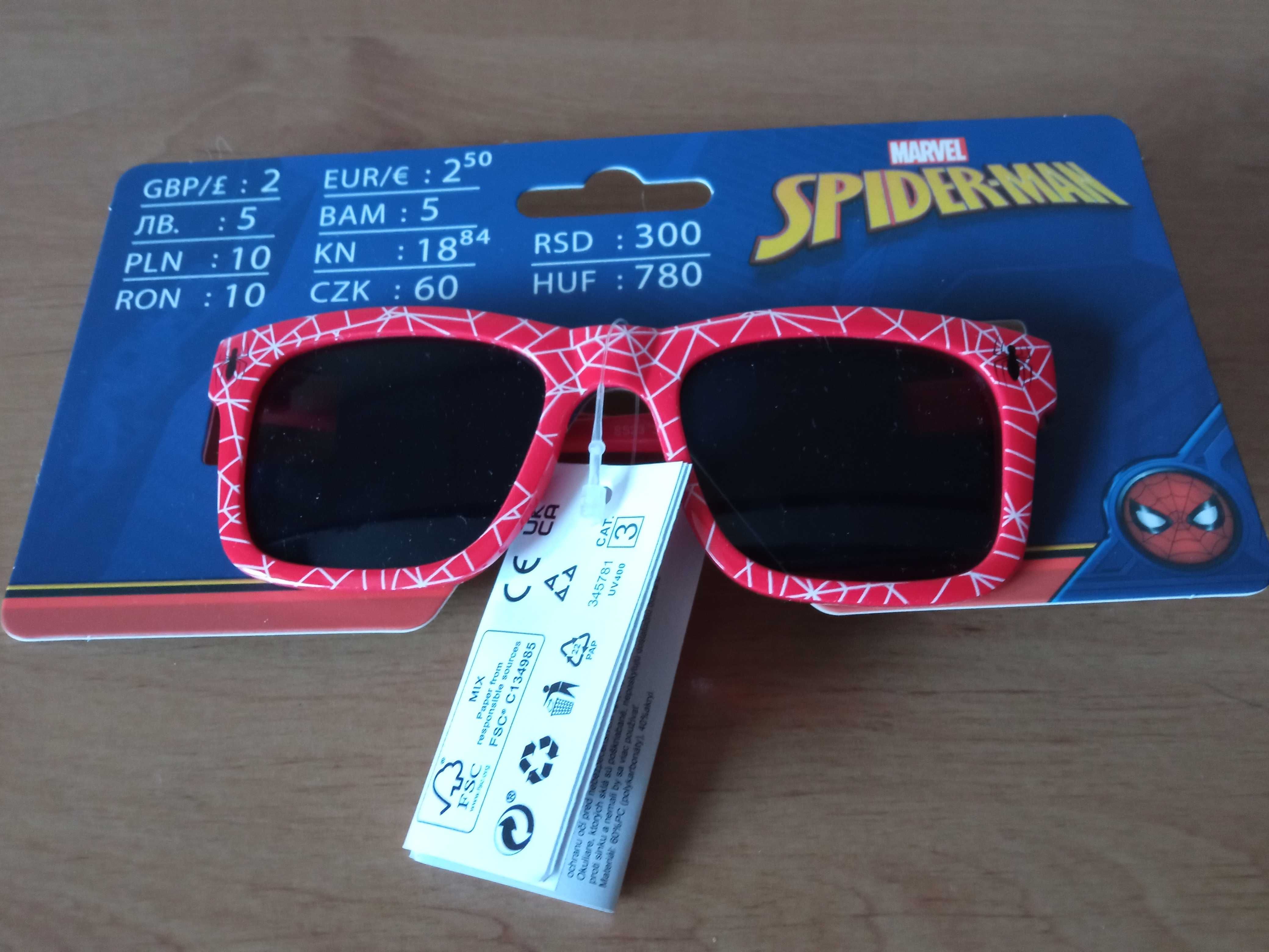 Okulary przeciwsłoneczne Spider-Man. Okulary dla dziecka.