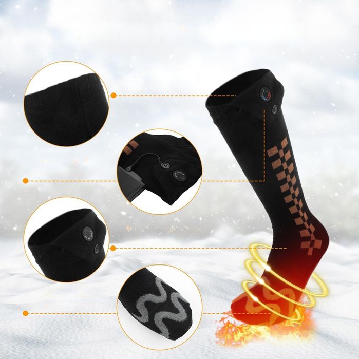 Inteligentne Skarpety Grzewcze Aplikacja Elektryczne 3000mAh Unisex L