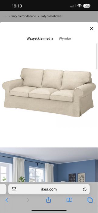 Sofa Ektorp Ikea bezowa 3 osobowa