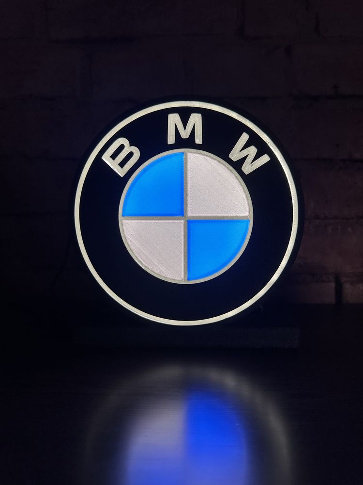 Logo BMW Lampa LED USB, wydruk 3D