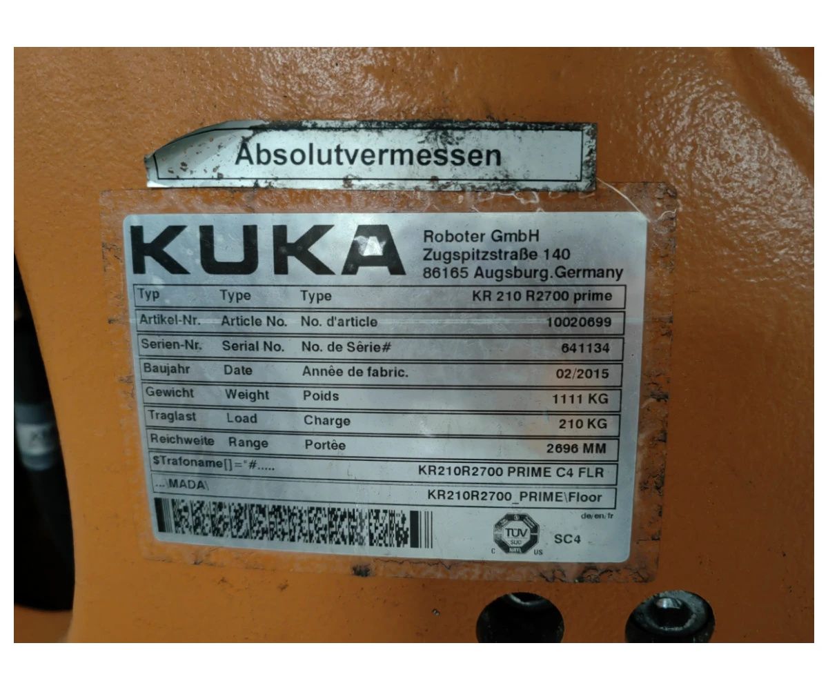 Szlifująco-Tnący Robot Kuka Kr 210 R2700 Prime Ze Stołem Obrotowym