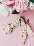 NOWY zestaw dla dziewczynki opaska i breloczek zawieszka HANDMADE