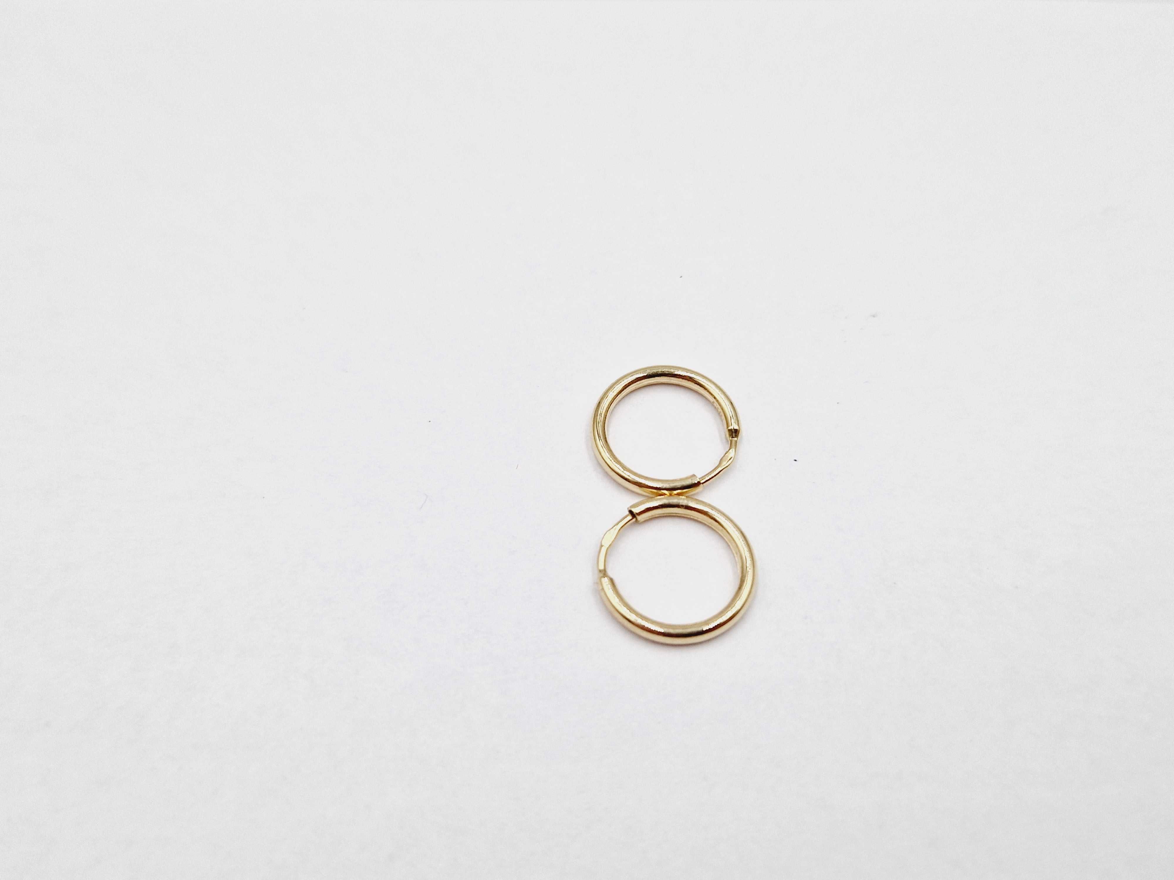Złote kolczyki koła 0,98 g PR.585 14K ŚR. 1,2cm