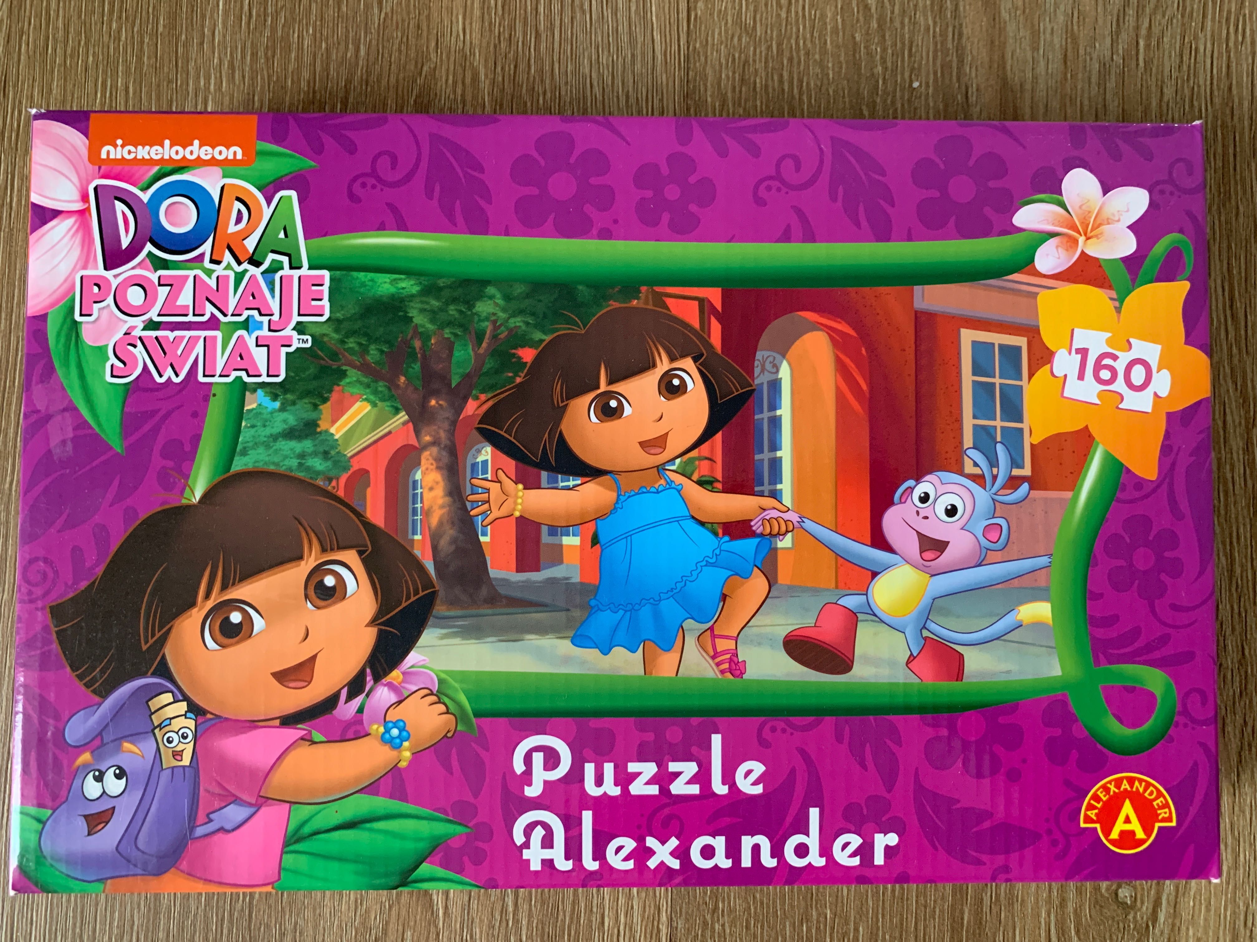 Puzzle Dora poznaje świat 160 elementów.