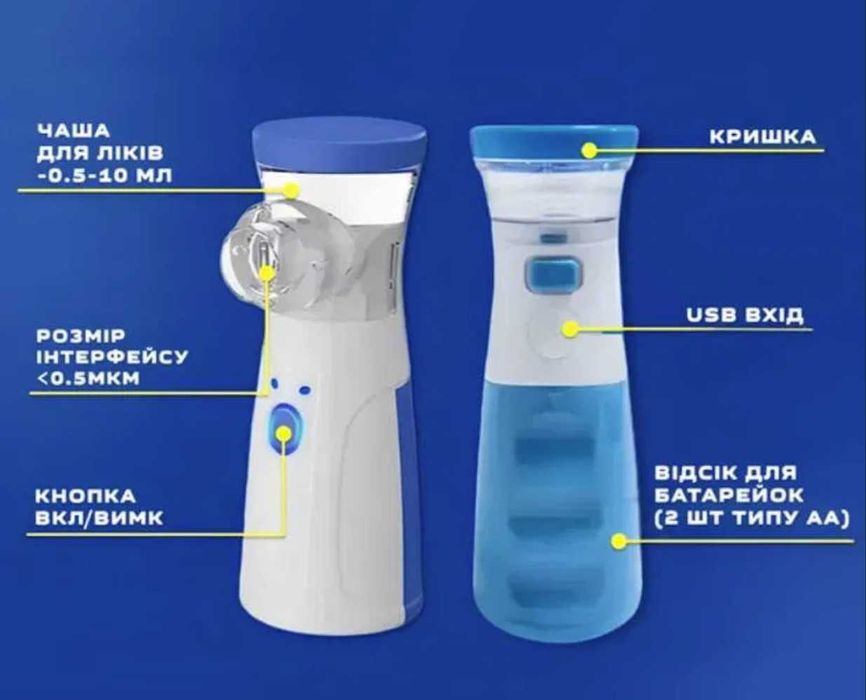 Інгалятор, небулайзер для інгаляцій дорослих та дітей, з 3 насадками