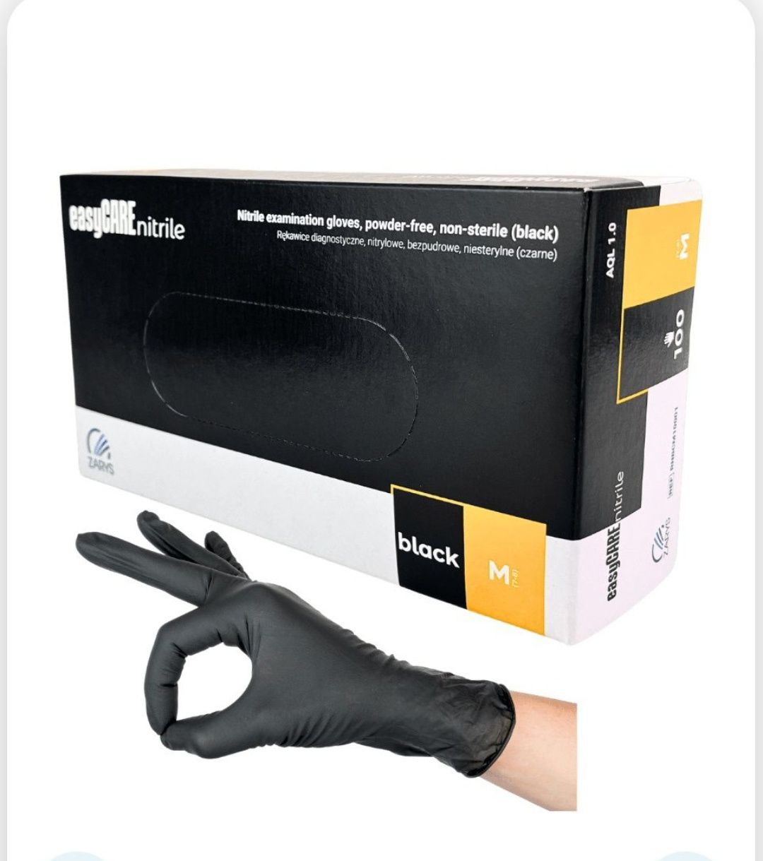 Rękawiczki nitrylowe czarne Zarys 10 opakowań