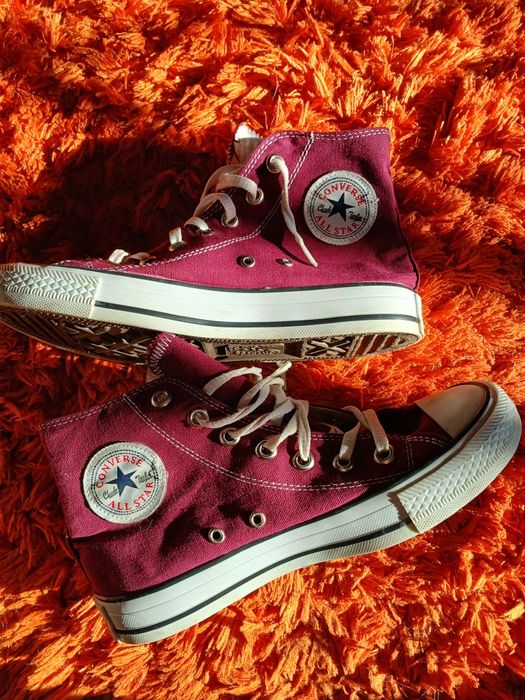 Okazja Converse All Star bordowe trampki roz 38,5 stan  jak nowe