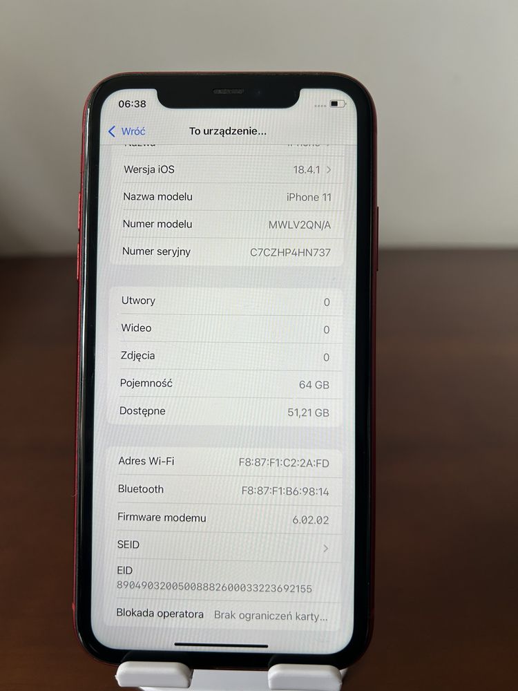 IPhone 11 64GB czerwony oryginalna bateria 90%