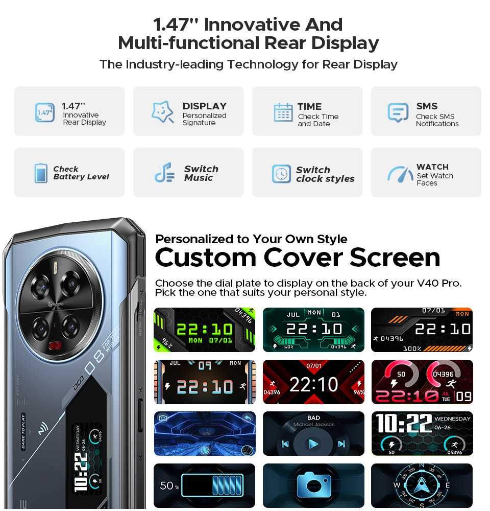 DOOGEE V40 Pro 36/512Gb, 200/20NV/8/8/32Mp, Dimensity 7300, 8680мАч