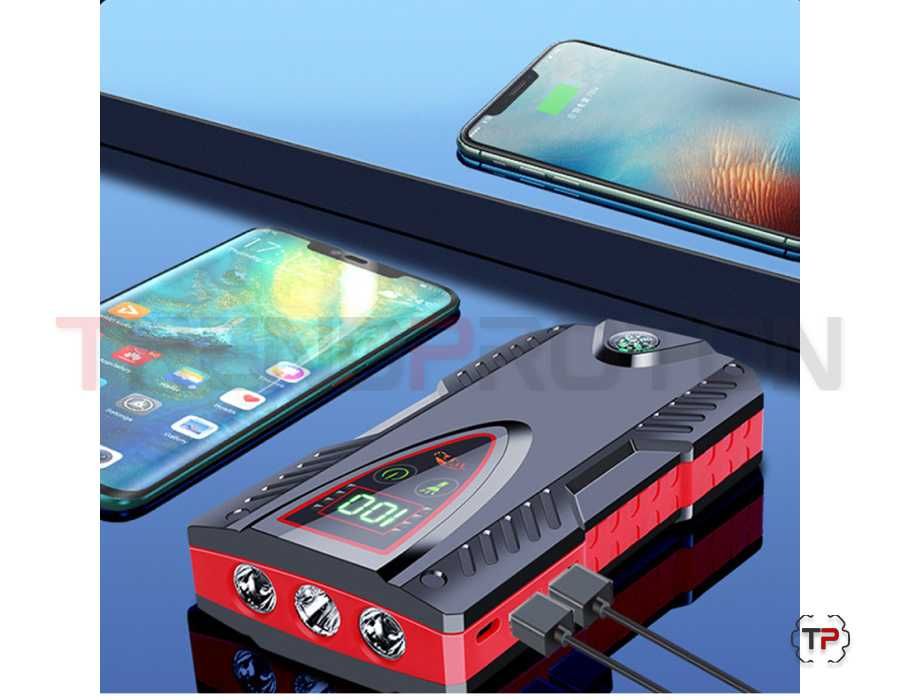 Booster de Arranque c/ Função Powerbank 99800Ah e Mala de Transporte