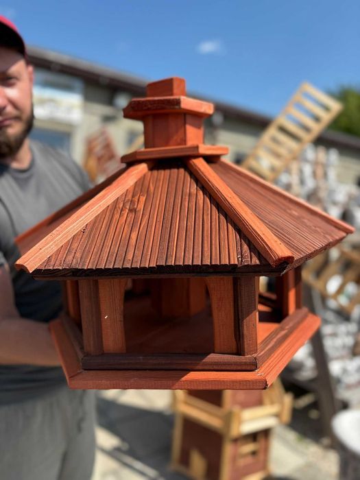 Karmnik dla ptaków z wsypem WSYP ŚREDNI brązowy