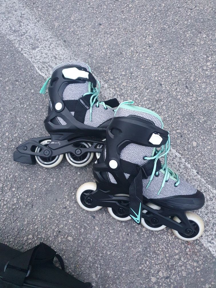 Patins em linha + Proteção + Saco