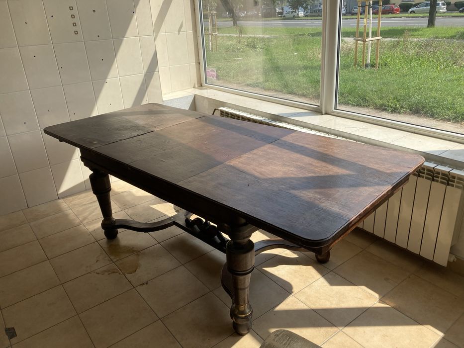 Stół dębowy secesja antyk bardzo duży unikat oryginalny rozkladany