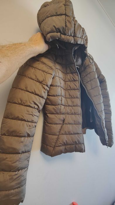 ZARA Как Новый Пуховик 100% Оригинал Куртка Бомбер XS С Капюшоном