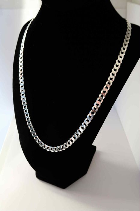 Stebrny Łańcuszek Splot Pancerka | 55 cm | Próba Srebra 925