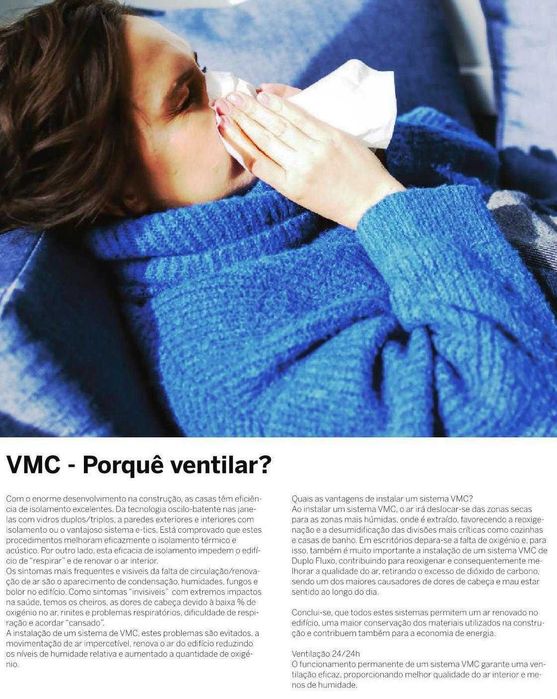 VMC sistemas de ventilação mecânica controlada