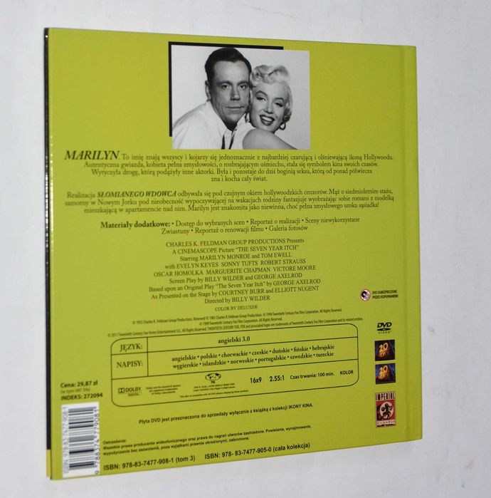 Słomiany wdowiec Marilyn Monroe książka + DVD