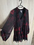 Czarna elegancka sukienka w kwiaty H&M L