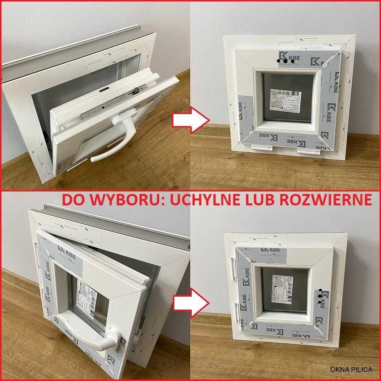 Wysyłka! Okno PCV 400x400 białe. DO WYBORU: okno uchylne lub rozwierne