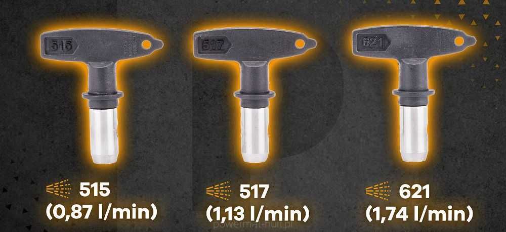 Agregat malarski pistolet hydrodynamiczny 1500W wąż 15m 225bar 3xdysza