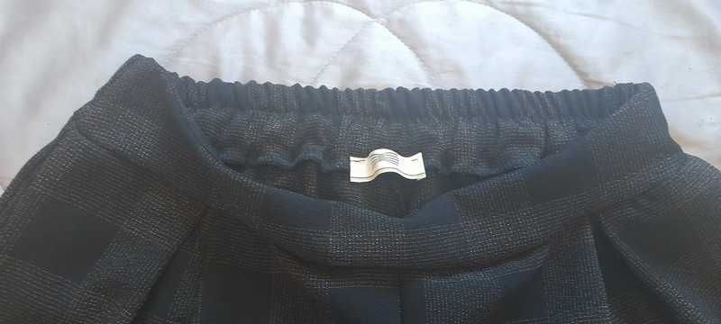 Spodnie damskie szerokie w kratę