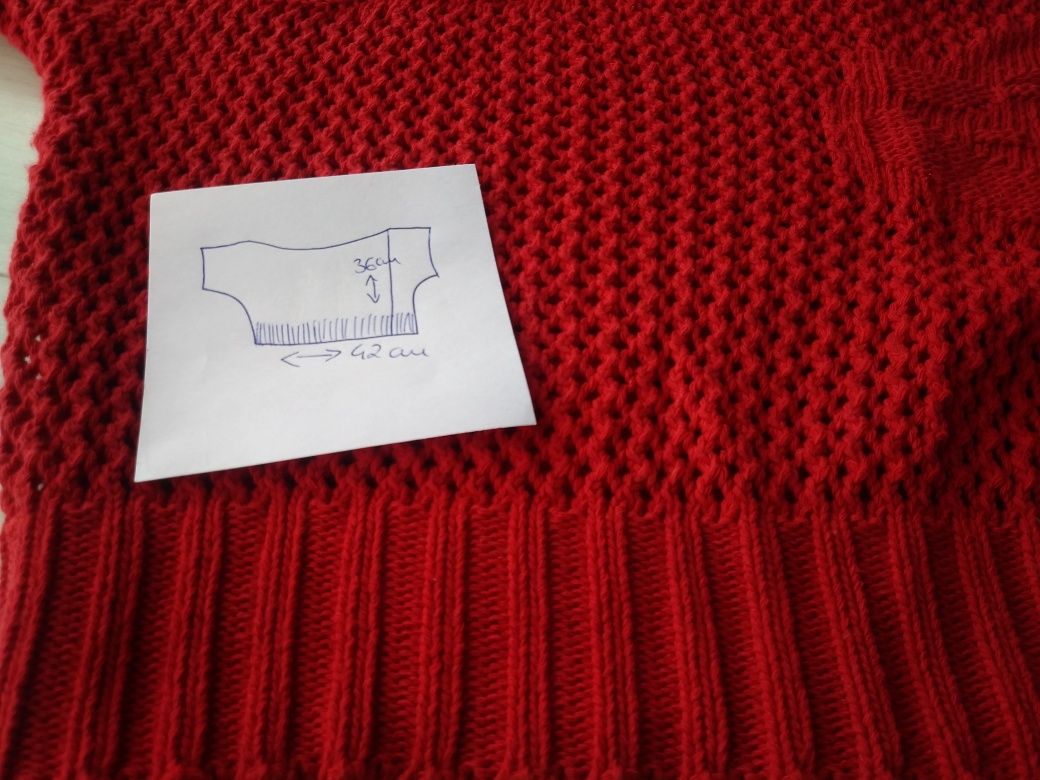 Ciążowy sweter bolerko, produkt włoski, czerwony rozmiar uniwersalny