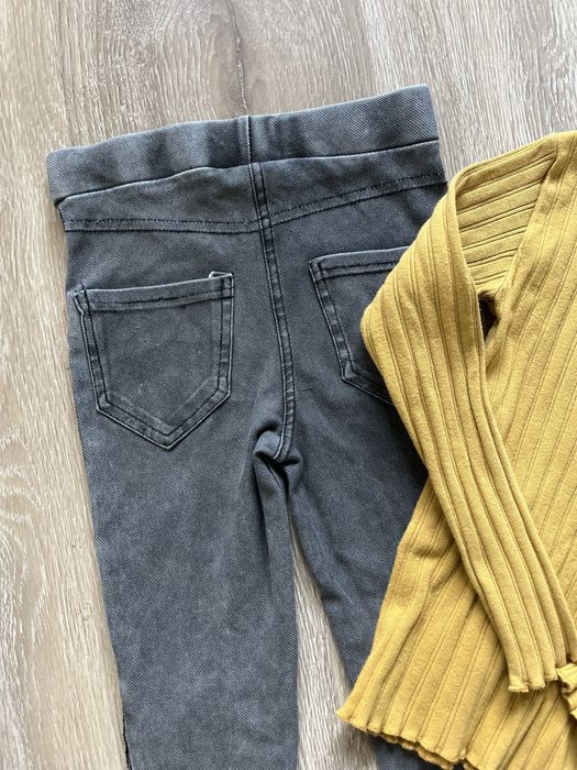 Komplet dziewczęcy bluzka legginsy Zara 116