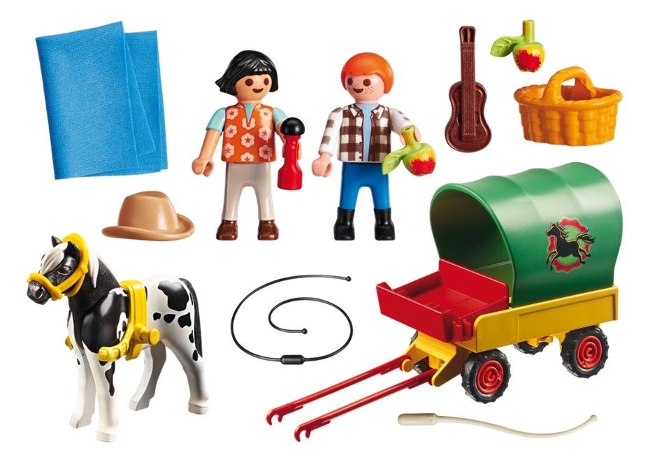 PLAYMOBIL Piquenique com pónei e carroça