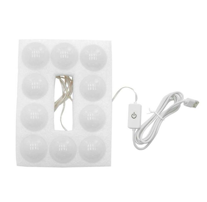 Toaletka Kosmetyczna Oświetlenie Led Lustro 80x40x140cm Biała GRATIS