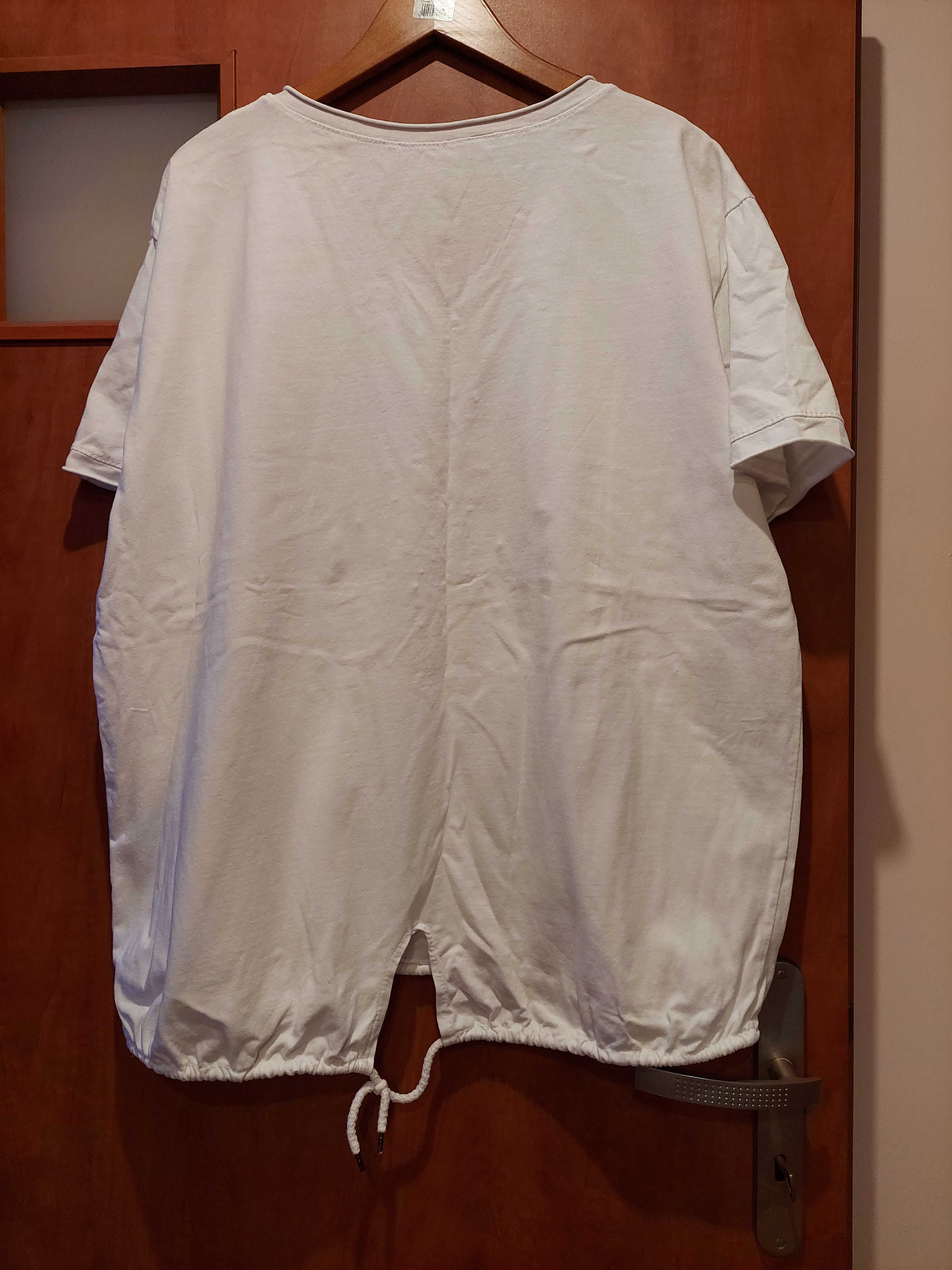 Bluzka biała- t-shirt ze srebrną aplikacją