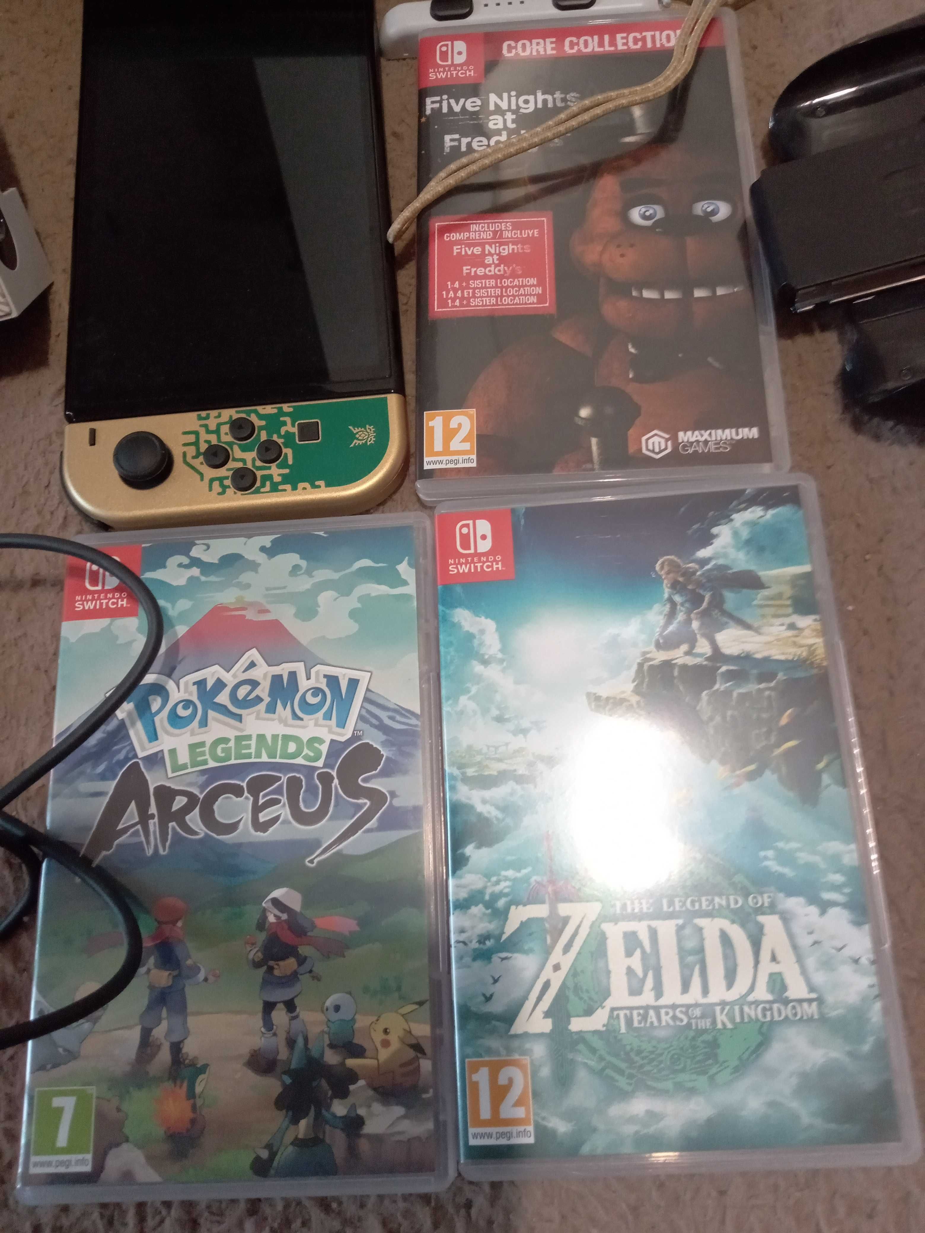 Konsola Nintendo Switch OLED Zelda TOTK Edition  jak nowa plus dodatki
