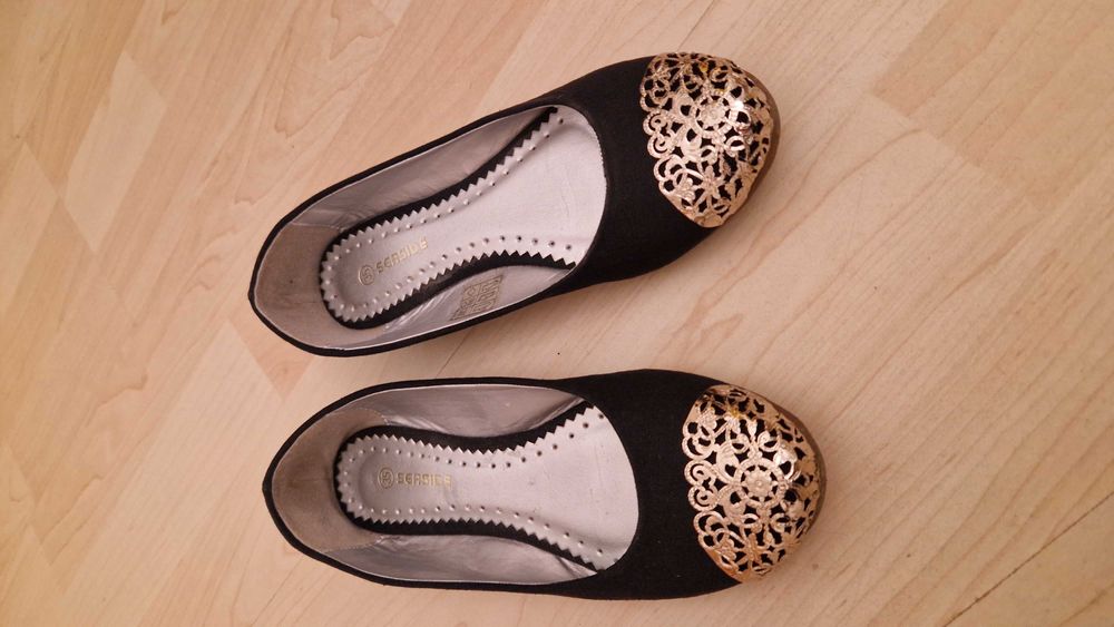 Sabrinas pretas, estilo marroquino, Seaside, tamanho 35