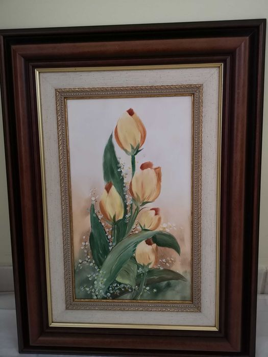 Conjunto de 2 quadros óleo sobre tela