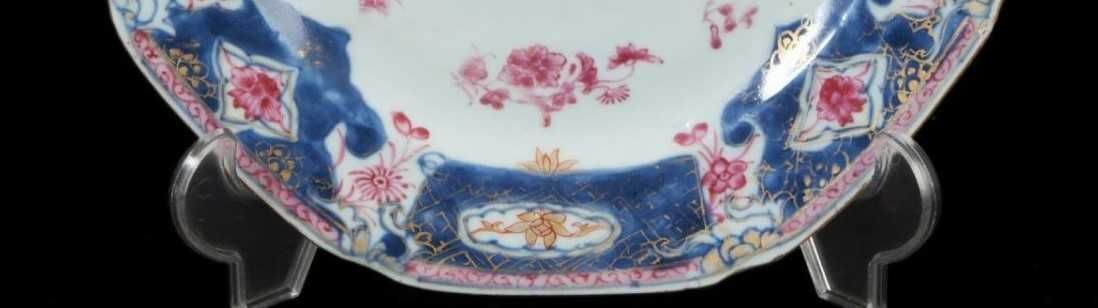 Prato porcelana da China Companhia das Índias Reinado Qianlong