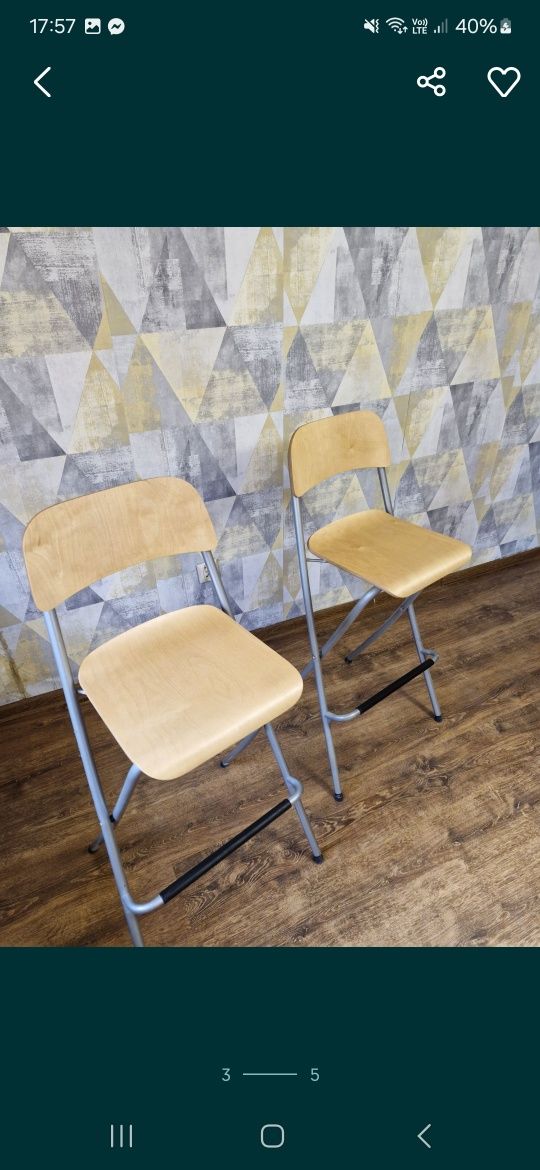 Krzesła Franklin Ikea składane barowe nowe