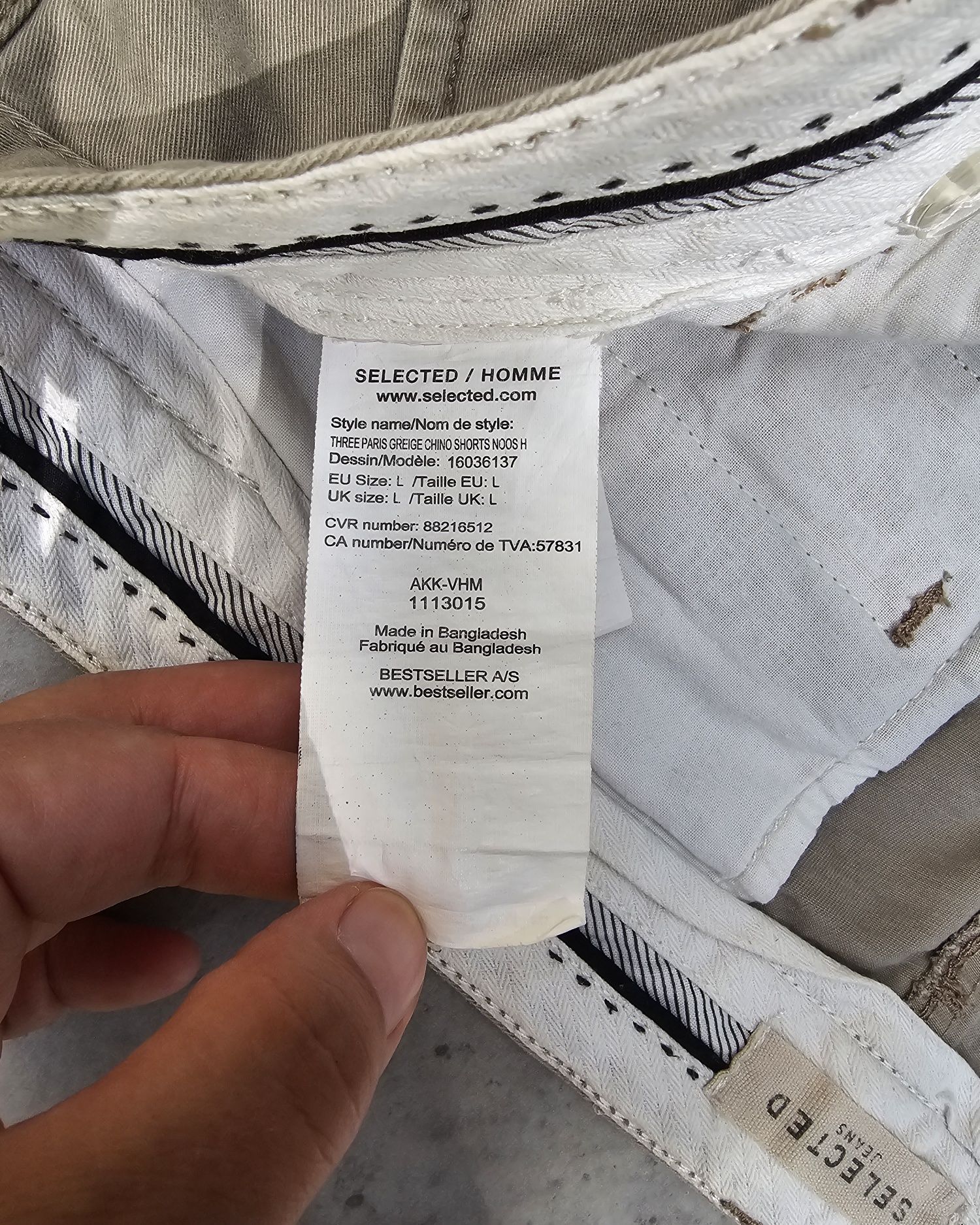 Selected Jeans krótkie spodenki L męskie szorty chinosy beżowe