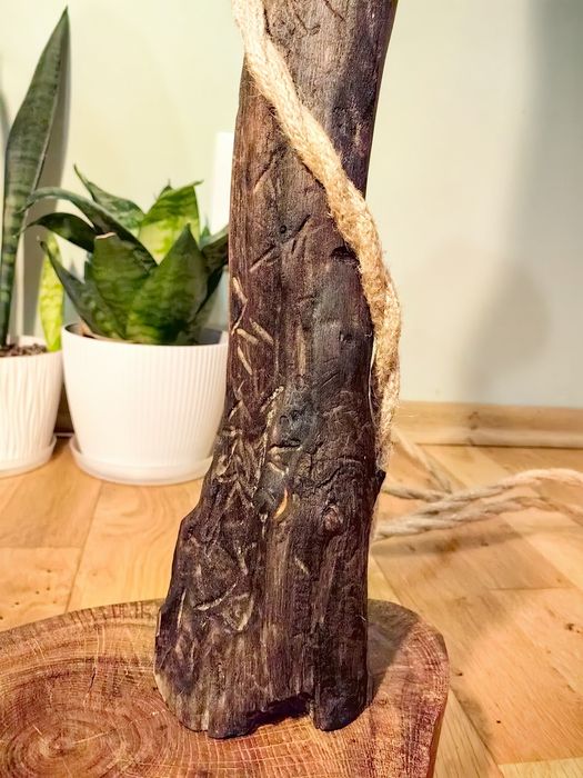 Drewniana lampka handmade