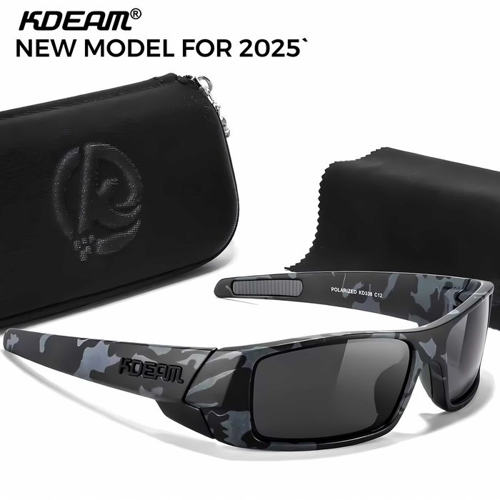 OKULARY PRZECIWSŁONECZNE. Polaryzacyjne HD. Camouflage/Black. Sportowe