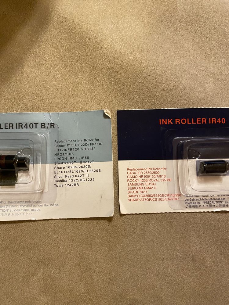 Rolo de tinta IR 4 OT B/R Ink Roller IR40 para casio Canon Sanyo