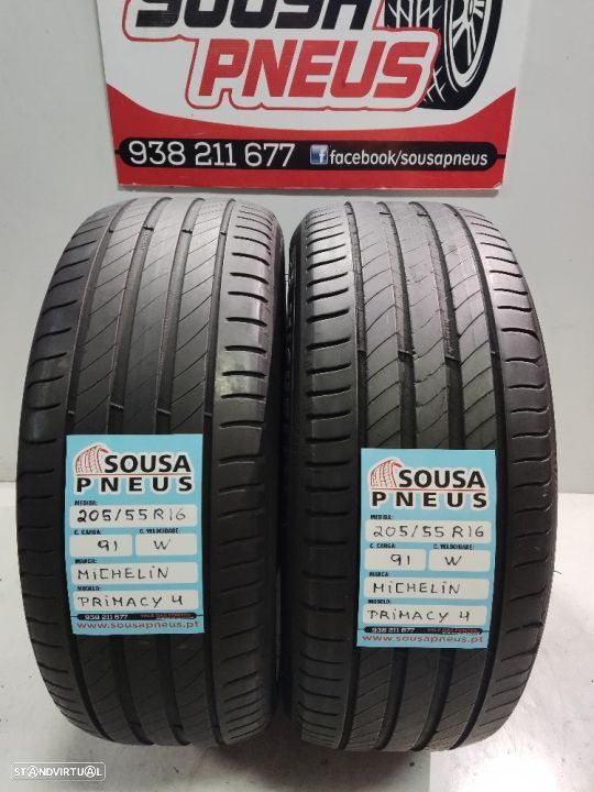 2 pneus semi novos 205-55r16 michelin - oferta dos portes 85 EUROS