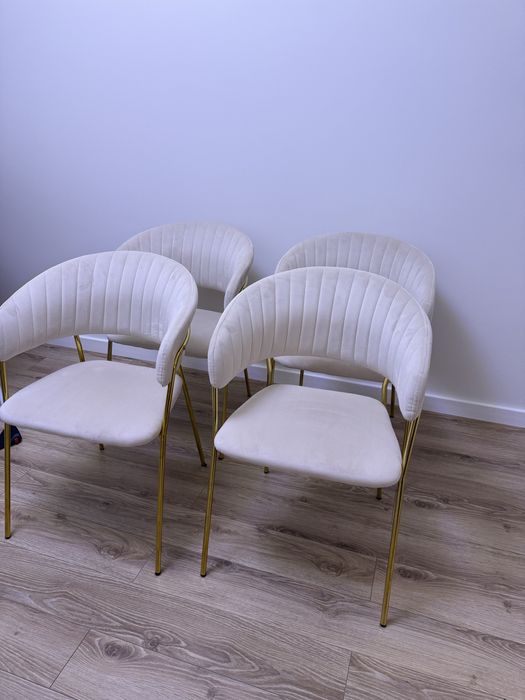 Krzesla glamour bezowe 4 szt