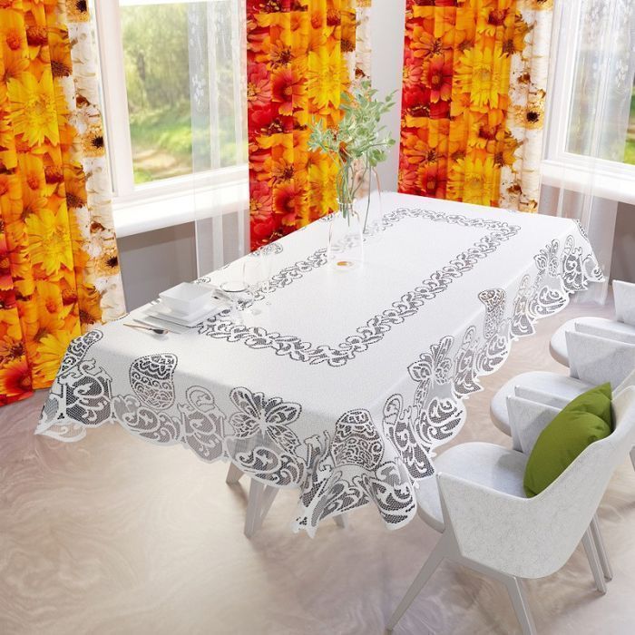 Obrus żakardowy Wielkanoc biały 110 x 150  [cm]