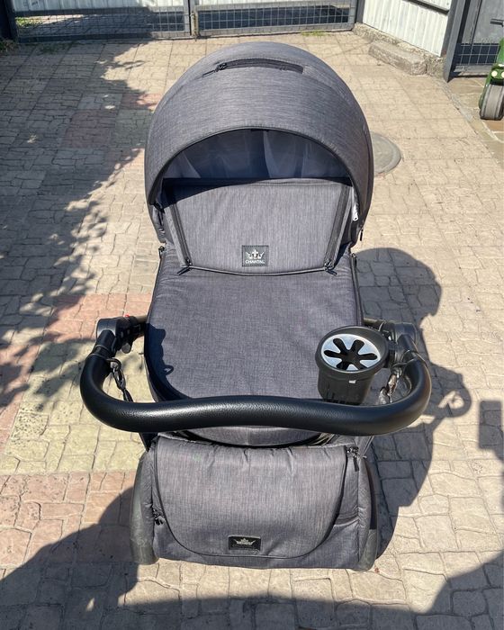 Коляска 2 в 1 adamex chantal в сірому кольорі