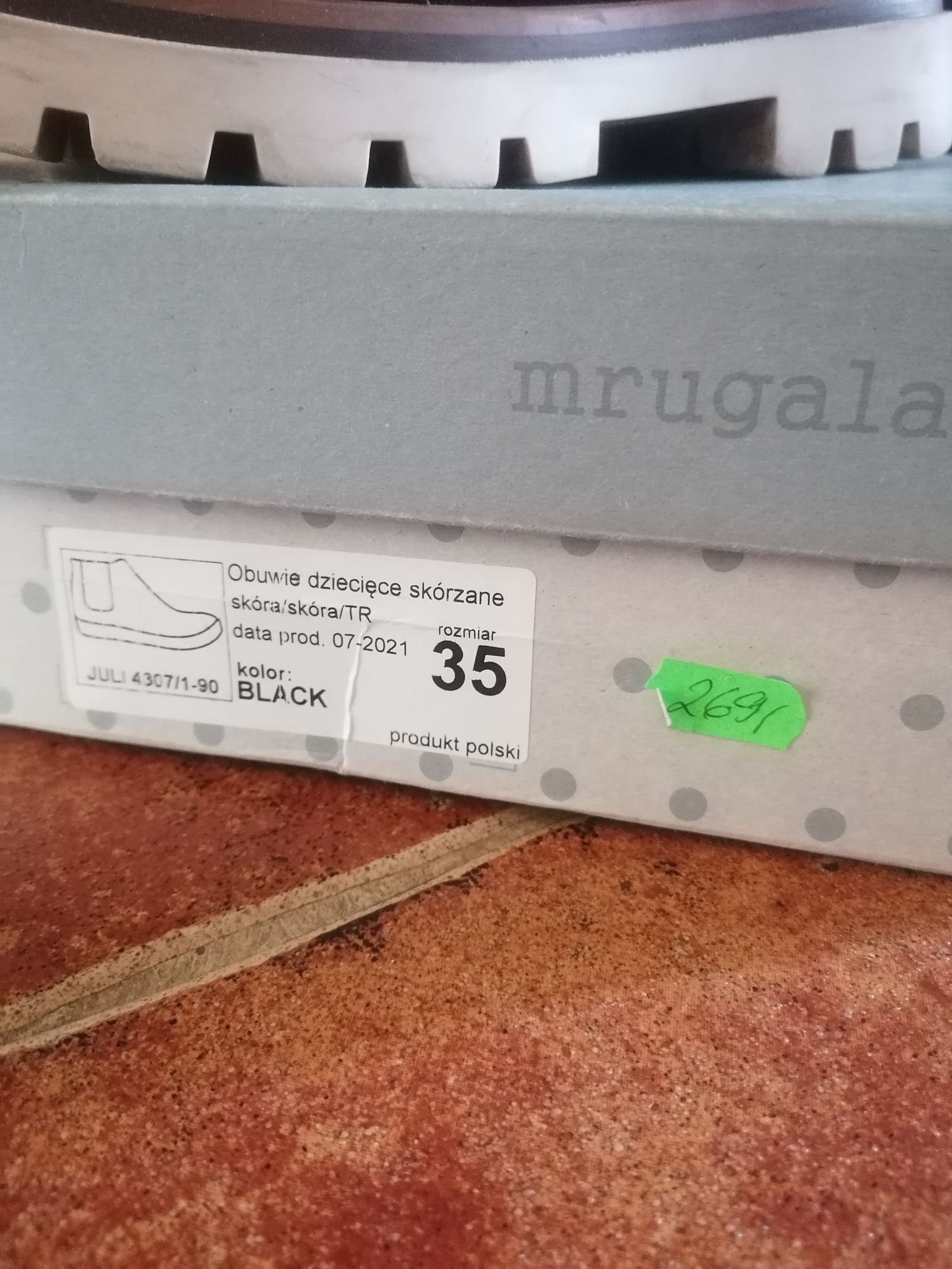 Piękne botki Mrugała, skóra r. 35
