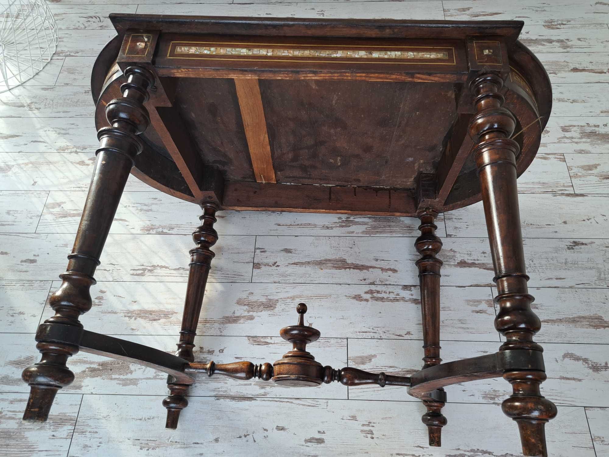 Zabytkowe biurko stół, stolik Boulle w stylu Napoleon III Francja