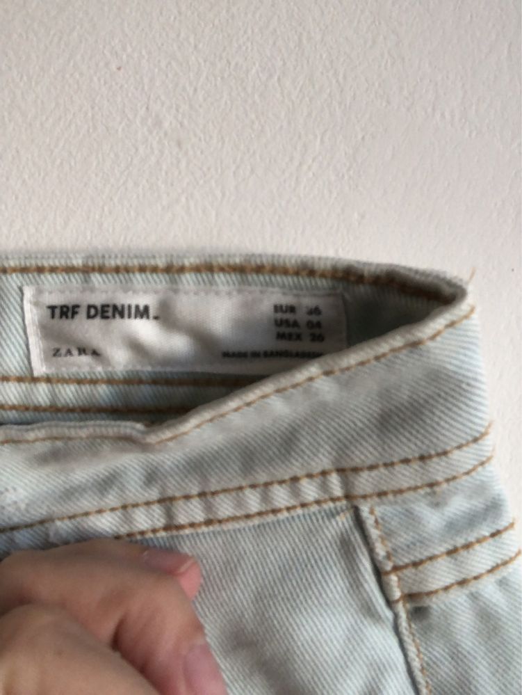 Krótkie spodenki jeansy Zara 36 TRF jeansowe szorty S lato