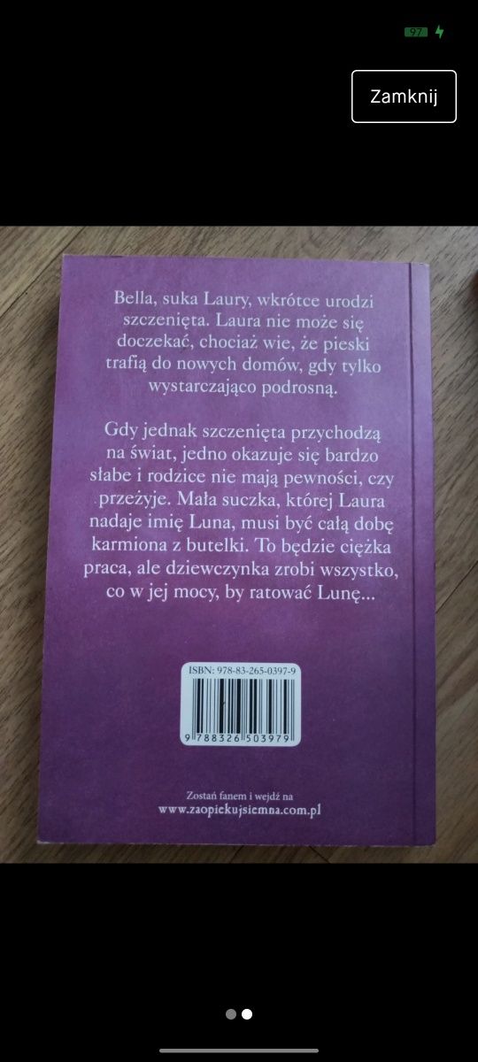 Książka o psie, dla dzieci, młodzieży Biedna Mała Luna