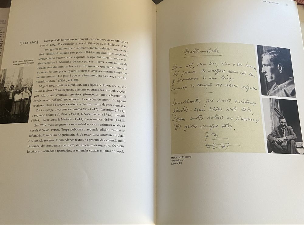 Livro fotobiografia Miguel Torga