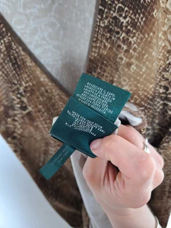 Sukienka Ralph Lauren 36 8 S print wzór skóra węża dekolt V kopertowy