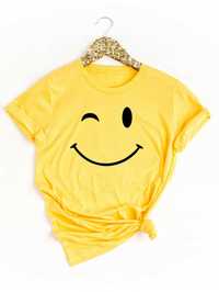 T-Shirt Bawełniany Casual Z Nadrukiem Żółty Xl 42